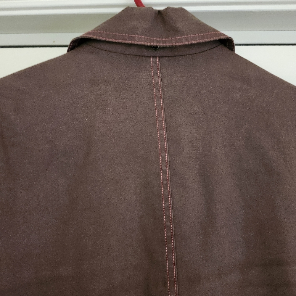 Women's Boden spring fall Medium big button Brown trench coat Jacket sz 8 - Picture 10 of 16